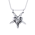 Collar con colgante de gesto de mano de diablo punk gótico en acero inoxidable plata - Color Acero (Sin Cadena) (A0809)