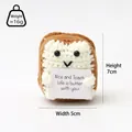 Handmade crochet toast emotional support doll with encouraging message card 7cm - Toast Dark Brown Milky N
