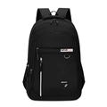 Zaino sportivo business nero grande capacità con tasche a zip e rete laterale - Nero