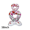 58 inch white heart balloon set with I Love You print for wedding decoration - Standing Connected Hearts Small