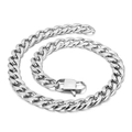 Polished silver Cuban link chain necklace with a durable lobster clasp in stainless steel - 45cm / Silver Necklace