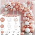 Rose gold and white latex balloon arch kit with 92 pieces for party decoration - Rose Gold White Sequins Style (Set 039)