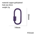 Makro-Detail eines lila ovalen Schraubverschlusses für Schmuck mit 26mm x 14mm Maßen - Lila