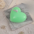 Green heart-shaped scented candle on marble stone background for home decor - Green (Watery Grapefruit)