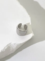 Minimalistische silberne Hufeisen-Ohrmanschette mit Hochglanz-Finish in moderner U-Form - Silber