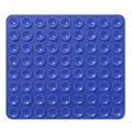 Blue rectangular silicone suction cup mat with 24 mini grippers for mobile phones - Double-Sided Style (80-Suction Cup) / Blue