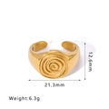 Irregular golden spiral ring with adjustable open design and textured finish - Spiral Scroll Style (NB-R24137)