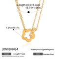 Collana in acciaio inossidabile dorato con pendente a fiore e zirconi - Fiore Cavo (JDN0307024)