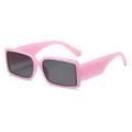 Retro rectangle sunglasses with high-quality pink frame and dark grey lenses for summer - Jelly Pink