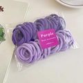 Elastic purple hair ties set with ribbed texture in deep to light violet shades - 4# Purple Tones (50pcs Bag)