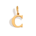 Golden letter C pendant with polished finish and connector ring for DIY jewelry making - Letter C (Rose Gold)