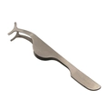 Professional silver stainless steel curved eyelash tweezers for precise lash application - Silver Curved Tweezers