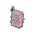 Pink juice box enamel pin featuring Respect Trans Women design on a white background - Juice Box Shape Style (XZ9554)
