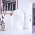White arched wave plaster storage tray and photography prop for jewelry and cosmetics - GB03 Small Long Arch (20*11*1cm)