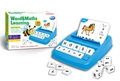 Gioco educativo di parole e matematica con base blu e tessere bianche in scatola - Set di abbinamento lettere + numeri (Scatola a colori inglese)
