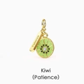Goldener Kiwi-Anhänger mit Patience-Stab und grünem Emaille für DIY-Schmuckherstellung - Kiwi (Geduld)