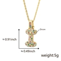 Gold letter I pendant necklace with colorful zircon stones measuring 0.91x0.49 inches - Letter I