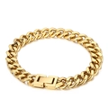 Pulsera de eslabones cubanos para hombre en oro pulido con cierre cuadrado de estilo hip-hop - Pulsera 20CM / Dorado