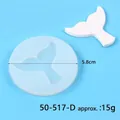 Silicone mermaid tail mold for fondant cakes with 5.8cm diameter and detailed scales - 50-517-D (5.8cm/15g) / White