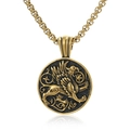 Collana con ciondolo grifone oro e nero su catena box con riflesso su sfondo bianco puro - Color Oro Con Catena (3,0 * 550 mm)
