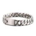 Minimalistisches 12mm Edelstahl-Panzerarmband für Herren mit matt gebürsteter Oberfläche - 23cm / Mattes Stahl