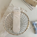Japanese style cream mid-calf socks with delicate floral embroidery and ribbed cuffs - One Size / Hollow Out Floral
