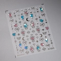 M-530 holografische vlinder nagelstickers met zilveren metallic afwerking op folie - Zilveren Metalen Rand Holografische Mix (M-530)