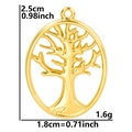 Size specifications of the 18k gold plated tree of life oval pendant with dimensions - Gold Color Pendant