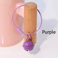 DIY colorful metal bell keychain with purple painted coating and steel wire loop strap - Purple