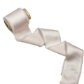 Frayed edge champagne satin ribbon on wooden spool for gift wrapping and hair decor - 4CM X5 Yards (Without Wood Spool) / Light Orchid