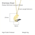Chameleon pendant necklace in 18K gold plated stainless steel with adjustable chain - Chameleon Style (LN1323)