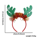 Cerchietto con corna di renna natalizie glitterate verdi e nappine festive - Fiocco di Neve Corna Verde Nastro