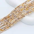 Perline quadrate in vetro cristallo da 2mm placcate oro champagne per creare gioielli - Multicolore 3 (Champagne Perlaceo)