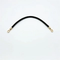 Detail of black PU leather handbag strap featuring elegant gold metal hooks and smooth finish - 30cm / Black