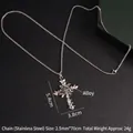 Pendentif croix rose gothique en alliage avec chaîne en acier inoxydable de 70cm unisexe - Croix Rose + Chaîne 70cm