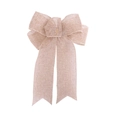 Detail of natural burlap Christmas bow with rustic texture for festive holiday decoration - Natural Burlap Bow