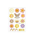 Tatuajes temporales hippie con patrones de oro rosa, flores y mariposa púrpura FX-010 - Patrón De Mariposa Floral Retro (FX-010)