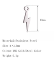 Lightning bolt stainless steel DIY pendant accessory in silver finish 4x13mm size - DY466 Lightning Silver