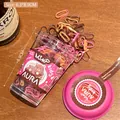 Elastici per capelli colorati per bambini in barattolo trasparente con coperchio rosa - 6,3x8,9cm in Scatola / Orso del Caffè