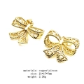 Golden bow pendant with hollow heart patterns and cubic zirconia in 21x17mm size - Bow (16)