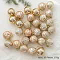 Set da 30 pezzi di palline di Natale da 6cm in oro champagne lucido e opaco - 6cm Set da 30 / Champagne