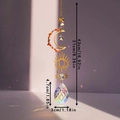 Detailed dimensions of 43cm moon suncatcher with orange stone and crystal prism - Style E Celestial Eye Ornament - 43cm