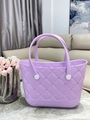Bolso de playa morado impermeable de EVA con diseño de diamantes y agujeros de aire - Morado