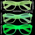 Grüne Neon-Leuchtbrille für Partys mit Tages-, Glüh- und starkem Nachtlichteffekt - Quadratisch / Hellgrün