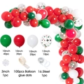 Christmas balloon garland kit with red green and white latex balloons for holiday party decor - Sequins And Snowflake Style