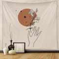 Arazzo minimalista Morandi con design di mano e fiore per decorazione murale casa - Design Morandi 10 / 73*95CM (Spazzolato)
