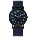 Orologio al quarzo con cinturino in nylon blu navy e quadrante con scala 24 ore - Solo orologio / Blu