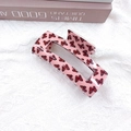 Pinza rectangular rosa con mariposas rojas para un peinado de estilo francés muy vintage - rosa intenso