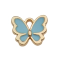 Light blue enamel butterfly charm with gold plating for DIY jewelry making - Lake Blue Butterfly