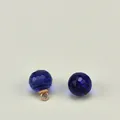 Dunkelblaue facettierte 10mm Glasperle mit Roségoldring für DIY-Schmuckherstellung - 10mm / Saphirblau